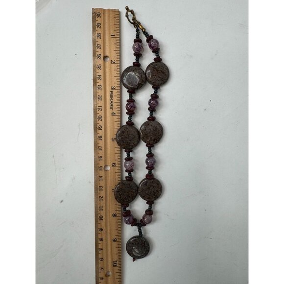 Ferruginous Quartz & Dragon Vein Agate Healing Stones Necklace 10" - Picture 13 of 16